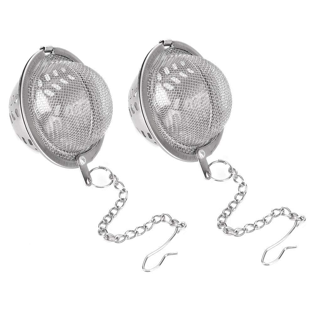 Conjunto de infusor de bola de chá de aço inoxidável de 2 peças com gancho - filtros de