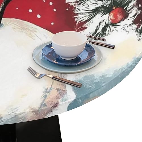 Vista 258 de Cardinal Bird - Mantel redondo ajustable con borde elástico de 36 a 42 pulgadas, mantel redondo elástico, impermeable, lavable, mantel circular