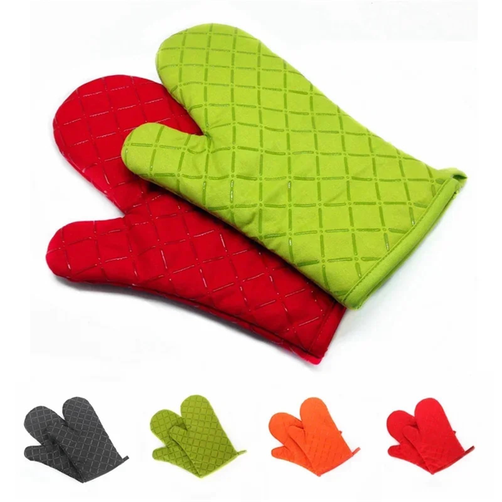 MRKU Gants de Cuisine (Lot de 2) en Coton imprimé antidérapant avec Silicone, résistants à la Chaleur.
