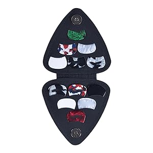 Estuche para púas, bolsa de almacenamiento negra para púas de guitarra, vitrina para púas de guitarra, bolsa para púas de guitarra, accesorios de guitarra para principiantes amantes de la guitarra,