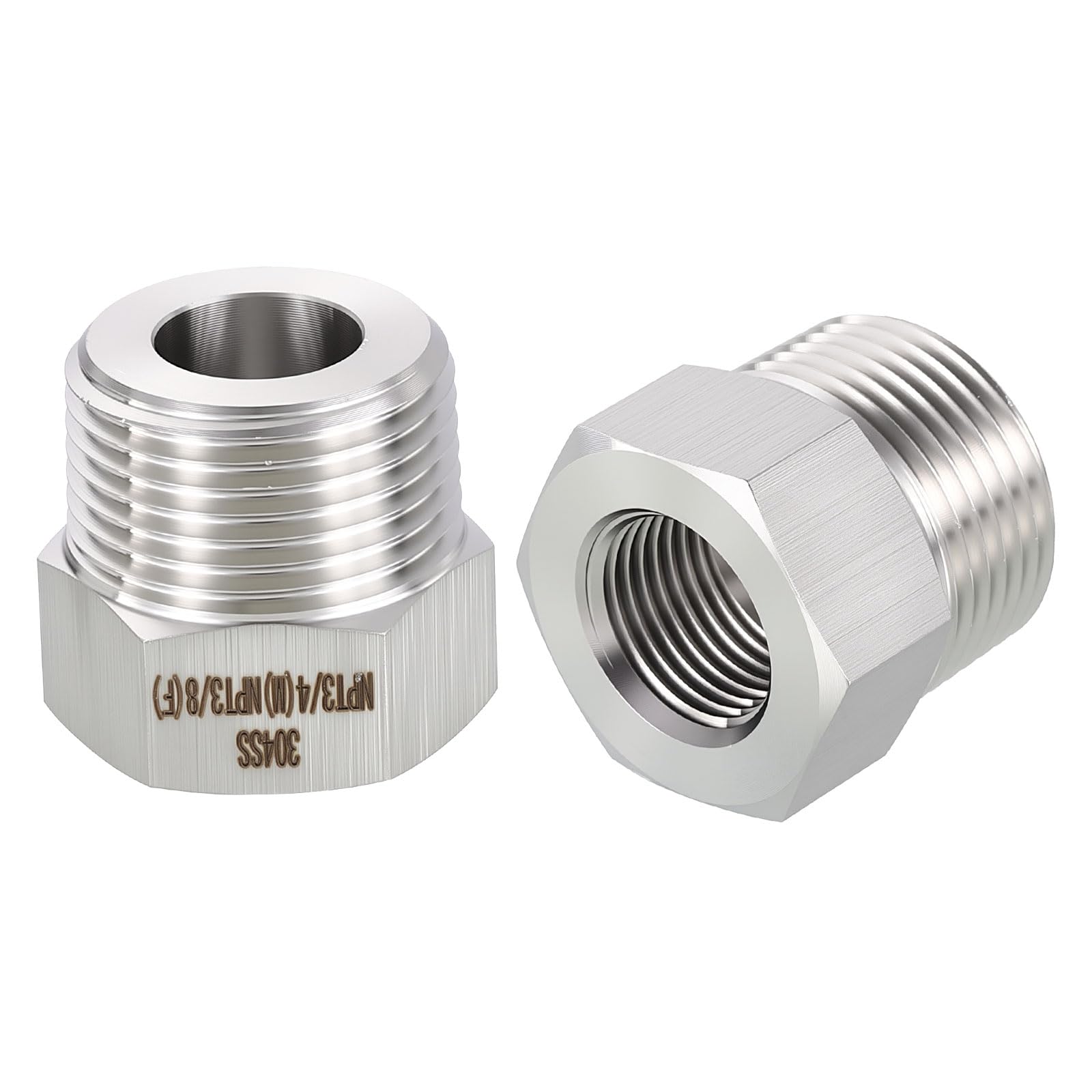 Adaptateur inox 304 NPT 1,9 cm vers 3/8 haute résistance pour réseau industriel de précision
