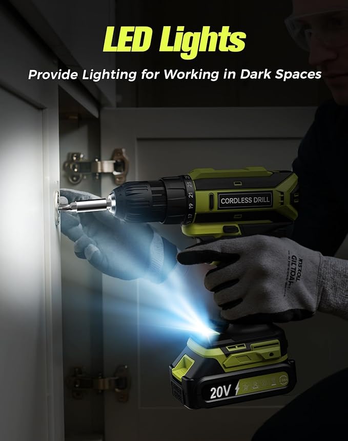 Taladro Inalámbrico VIWKO 20V con 56 Piezas, 2.0Ah, 3/8'' miniatura 5