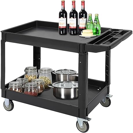 Heavy-Duty 3-Shelf Utility Cart for Enhanced Functionality