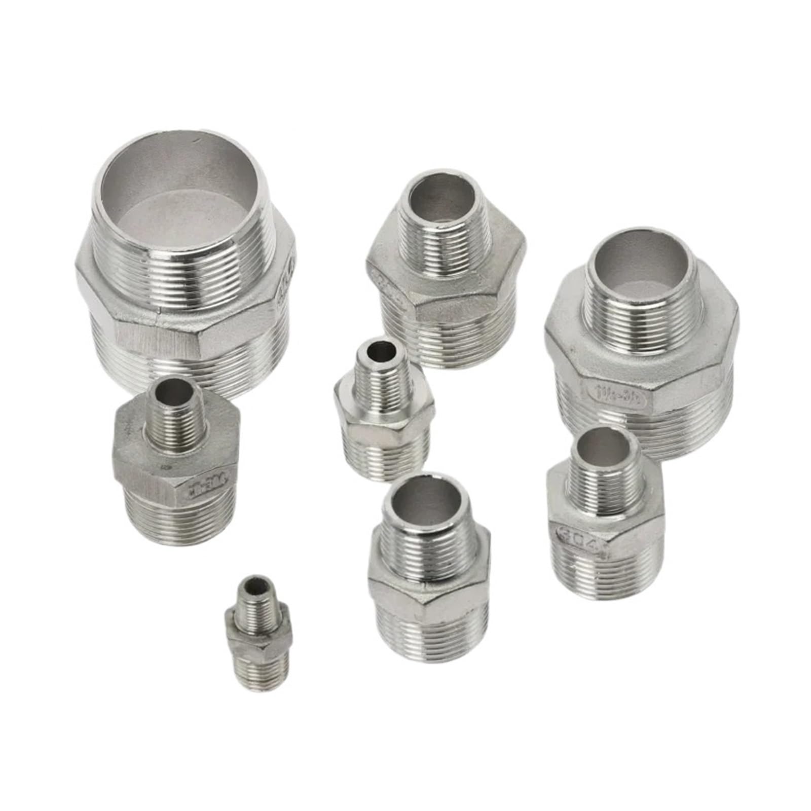 1/8" 1/4" 3/8" 1/2" 3/4" 1" 2" 3" BSP Male Reducer Hex Nipple Union 304 Stainless Steel Pipe Fitting Connector Coupler Adapter(1I4 to 1I8)