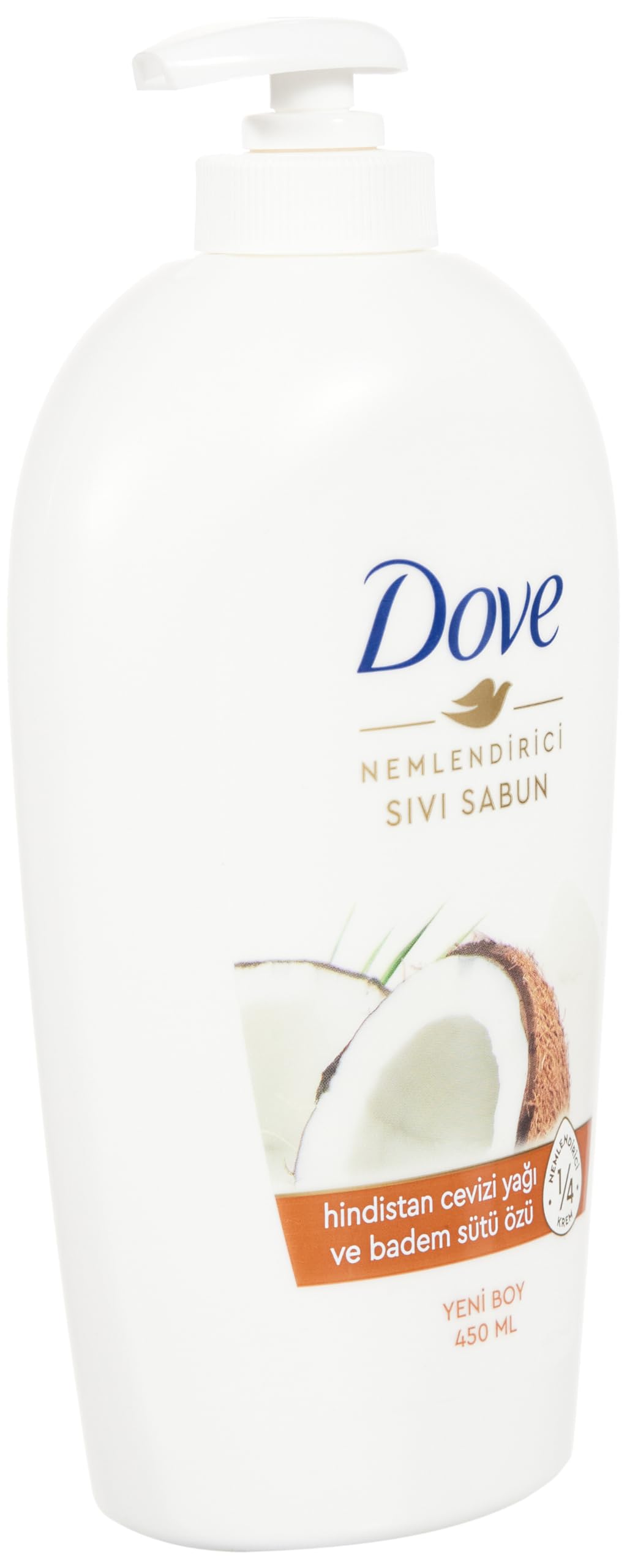 Dove Nemlendirici Sıvı Sabun Hindistan Cevizi Yağı ve Badem Sütü Özlü (450ml) (3 paketi)