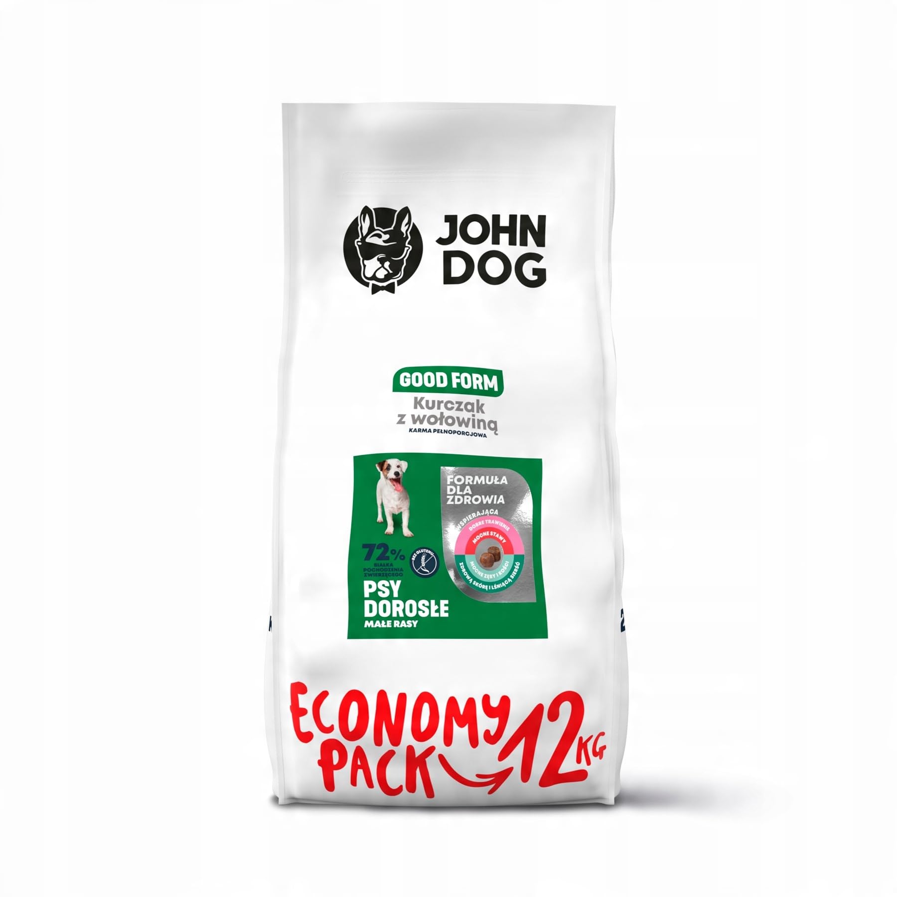 John Dog Comida para Perros Adultos Perros, Comida Seca para Perros, Comida Seca para Perros, Comida para Mascotas, Comida para Mascotas, sin gulten, Pollo con Carne de Vacuno