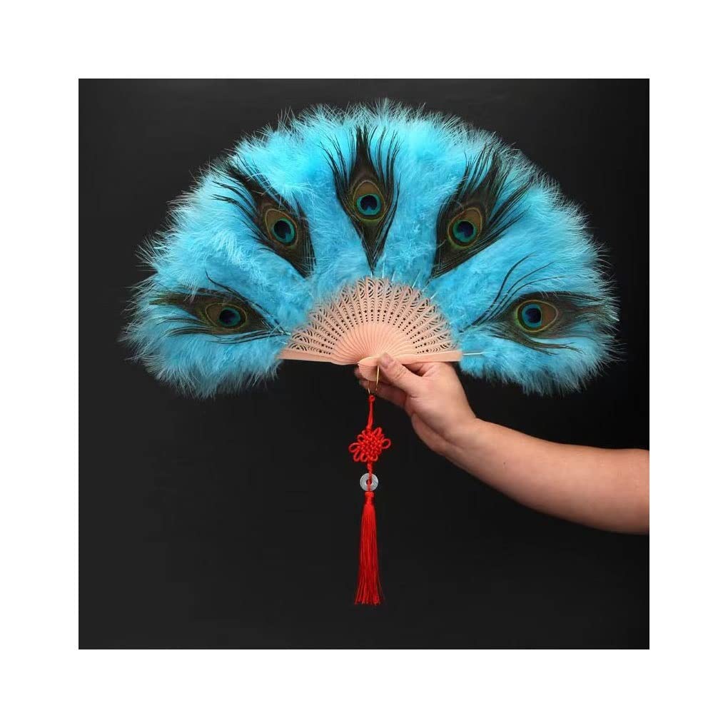 Amazon.co.jp: 孔雀の羽うちわ (Color : Lake Blue) : ホーム＆キッチン