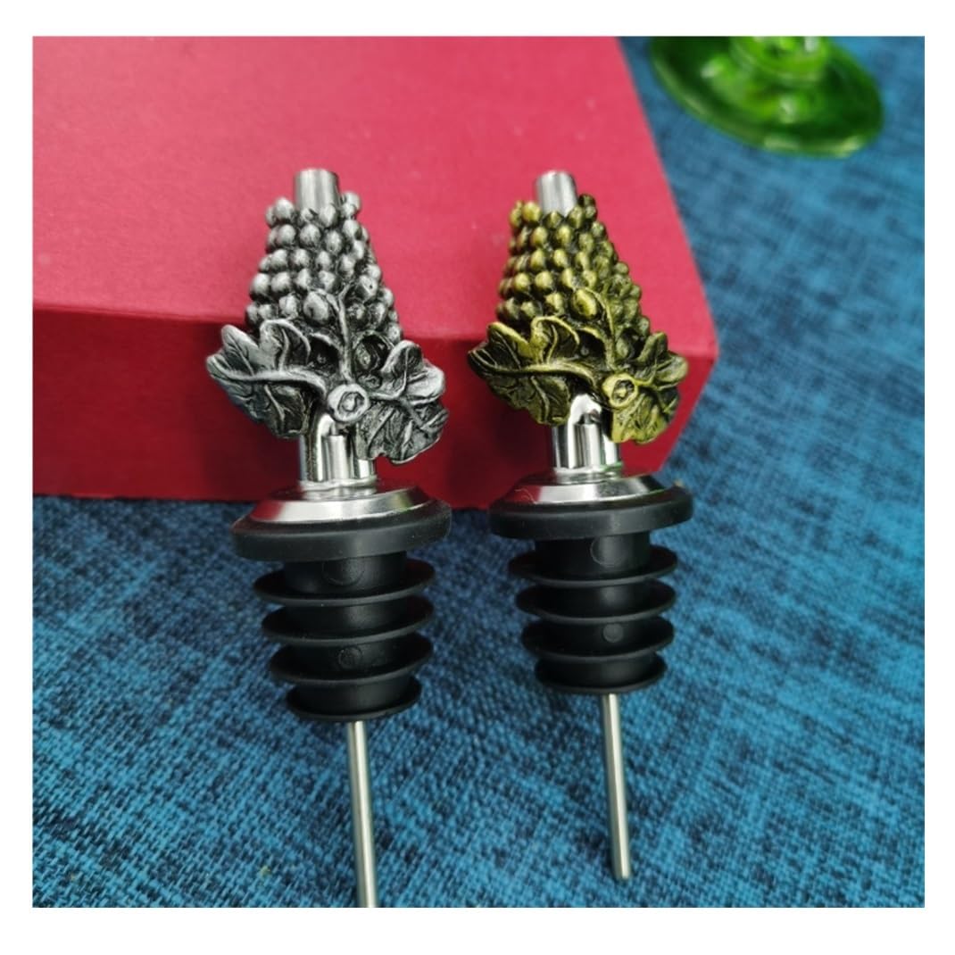 Verseur pour Bouteilles De Vin 2pcs Vintage Métal Bouteille De Vin Champagne Verseur Bouchon Raisin en Forme Bouchons Outils pour Vin