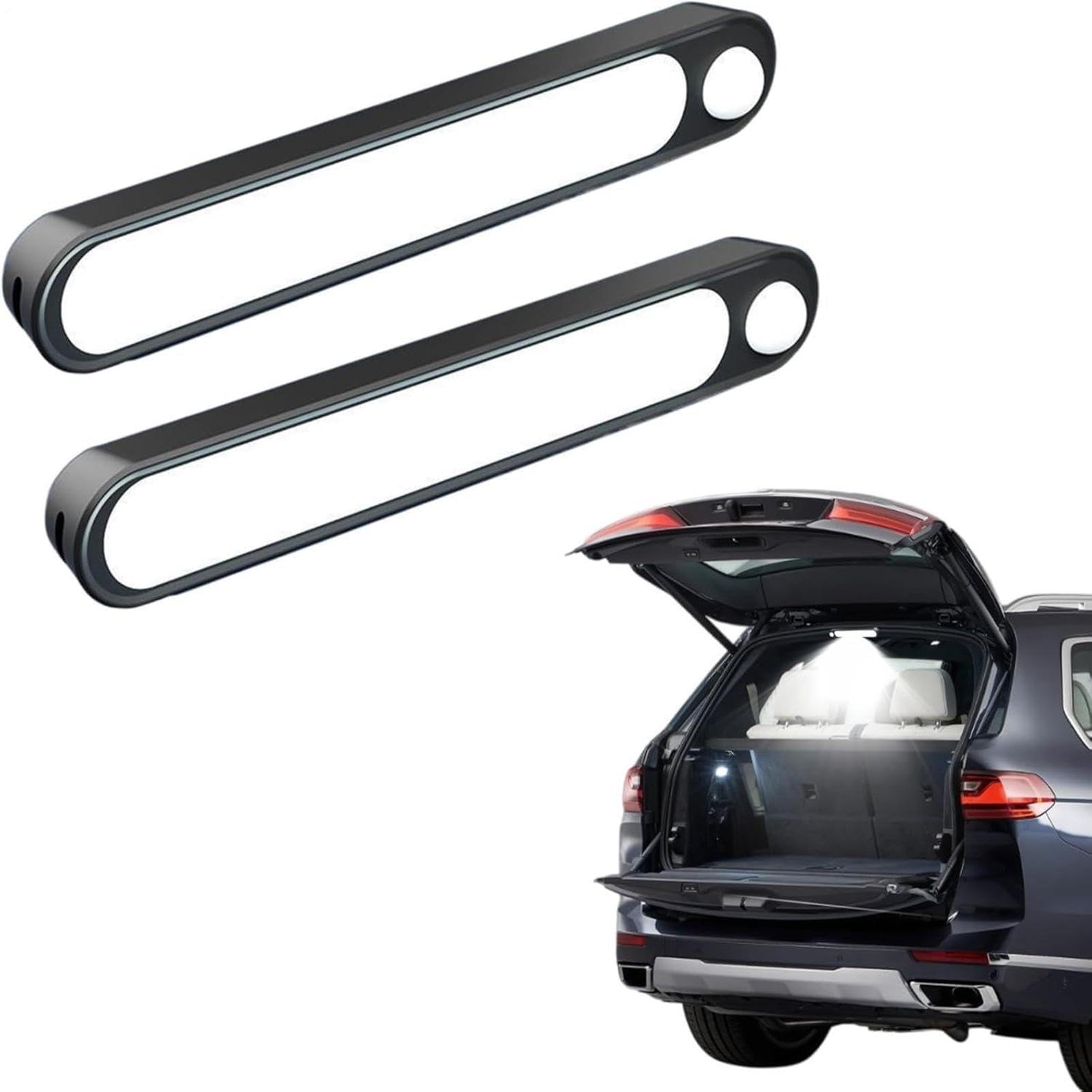 Muiltvoe 2pcs Car Boot Automatic Lights LED Car Trunk Automatic Sensor Light High Brightness USB Interior Bars Dome Lighting for Automobiles Luggage Box Tent
