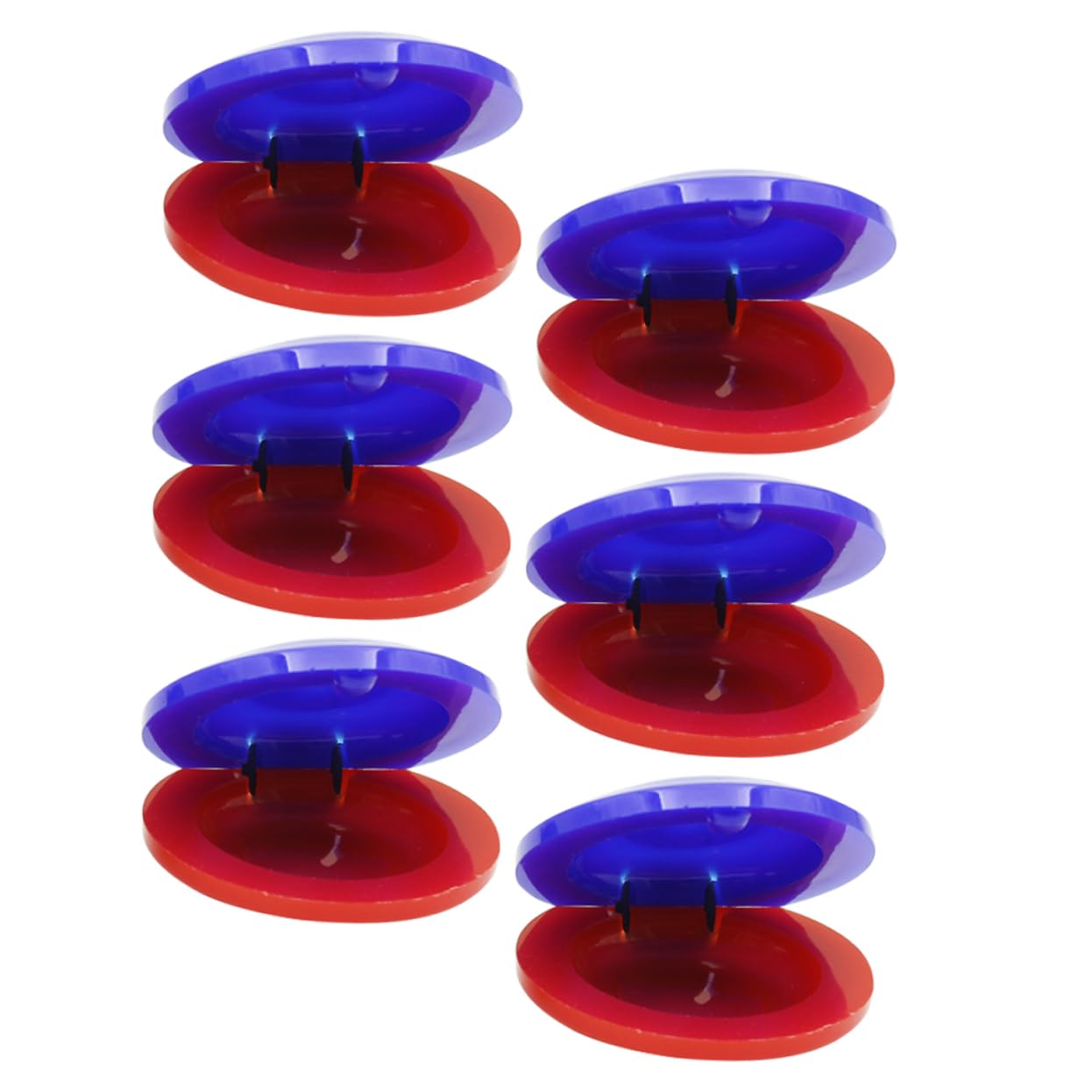 BESPORTBLE 2sets Castanets Musical Instruments Teaching for Rhythm Learning and Sound Sensitivity Present for Music Playtime Red Blue 6pcs*2