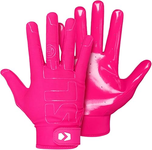 Miniatura 16 de SLEEFS Guantes de fútbol americano juvenil para niños y niñas, guantes pegajosos de receptor para fútbol americano con bandera para jóvenes, hombres