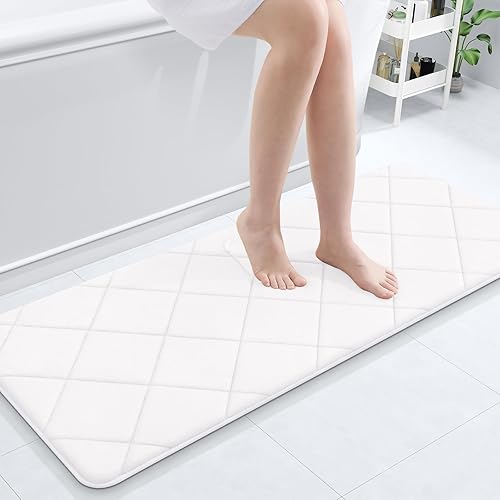 Miniatura 43 de OLANLY Tapete de baño de espuma viscoelástica de 24 x 16 pulgadas, ultra suave y absorbente, lavable a máquina, cómodo tapete de baño para suelo de
