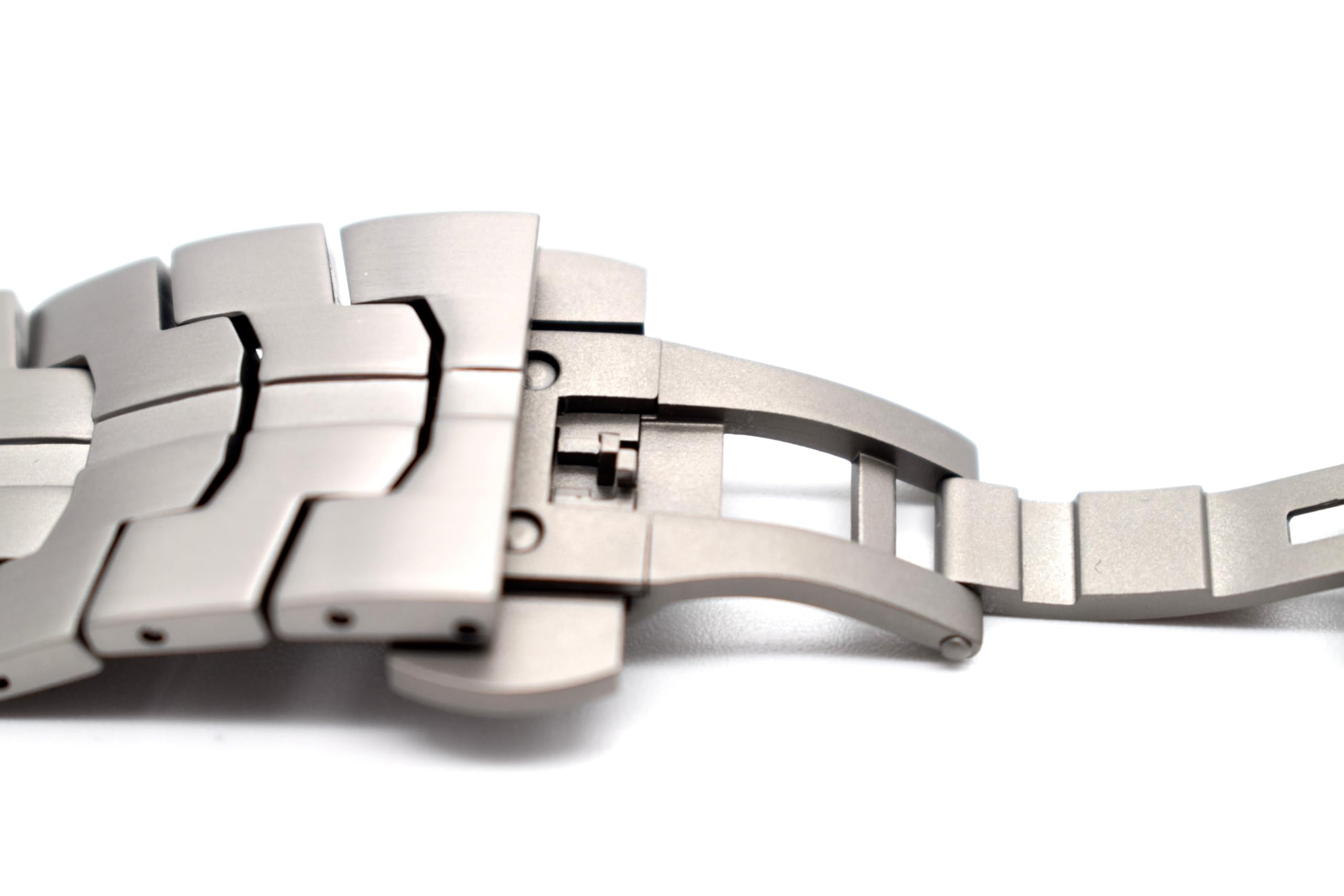 Titanarmband für Apple Watch 42/44/45/46/49 mm – Gebürstetes Premium Gliederarmband mit sicherer Faltschließe – Für Ultra & Series