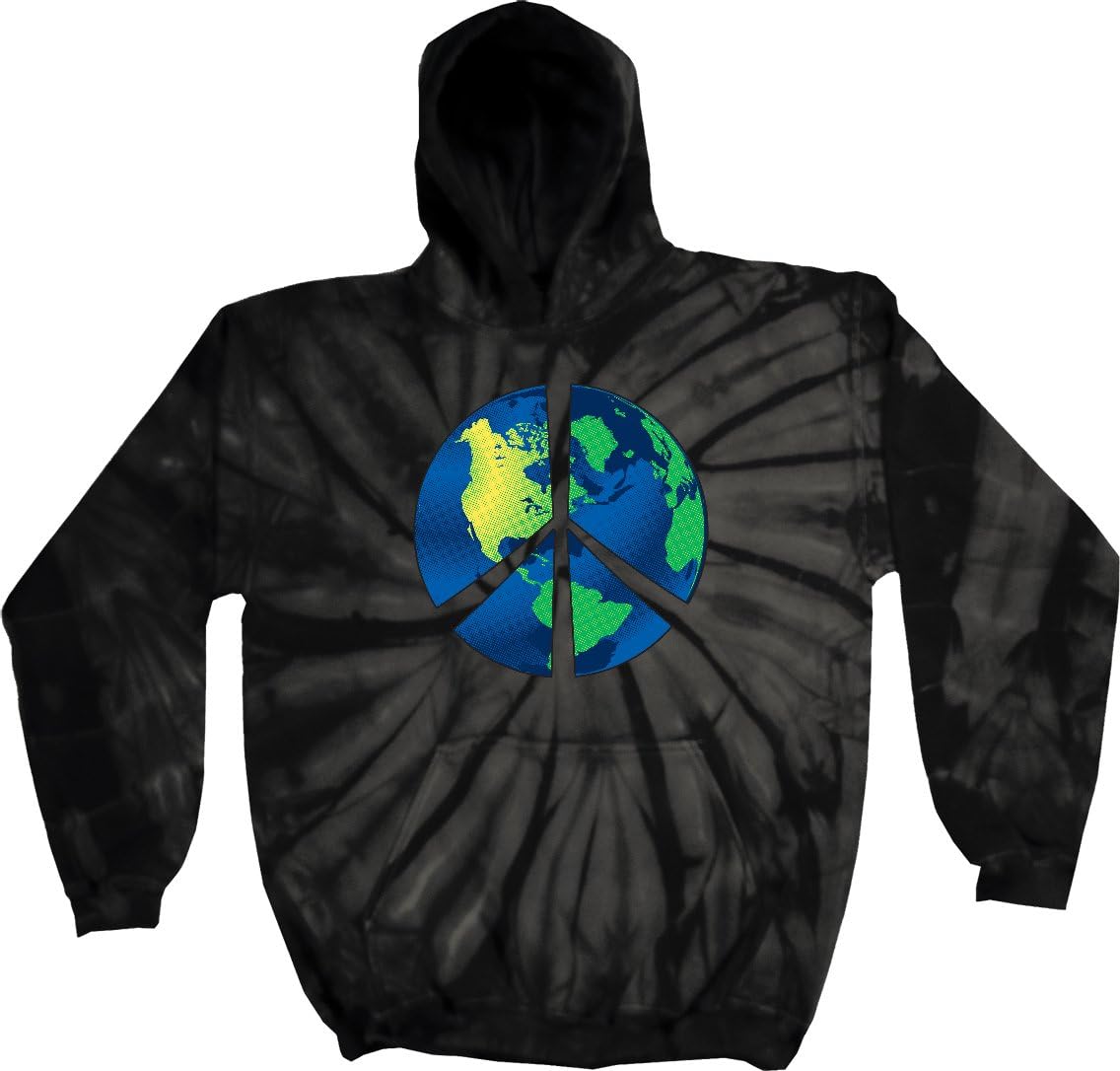 Buy Cool Shirts Peace Sign Hoodie Blue Earth Tie Dye Hoody