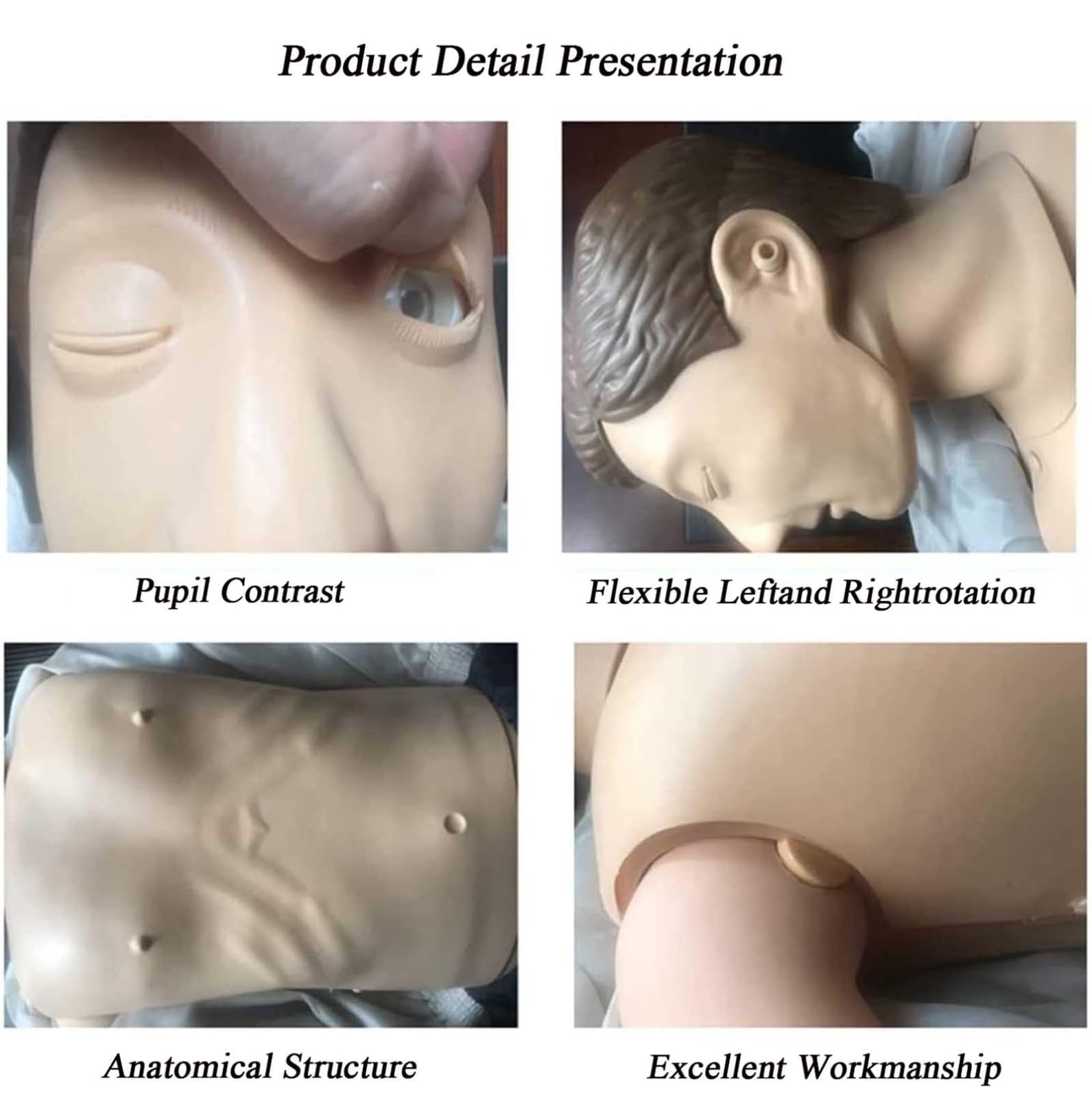 ELZEM Maniquí de Entrenamiento de Primeros Auxilios para RCP, maniquí de enseñanza de reanimación práctica para Entrenamiento de Primeros Auxilios