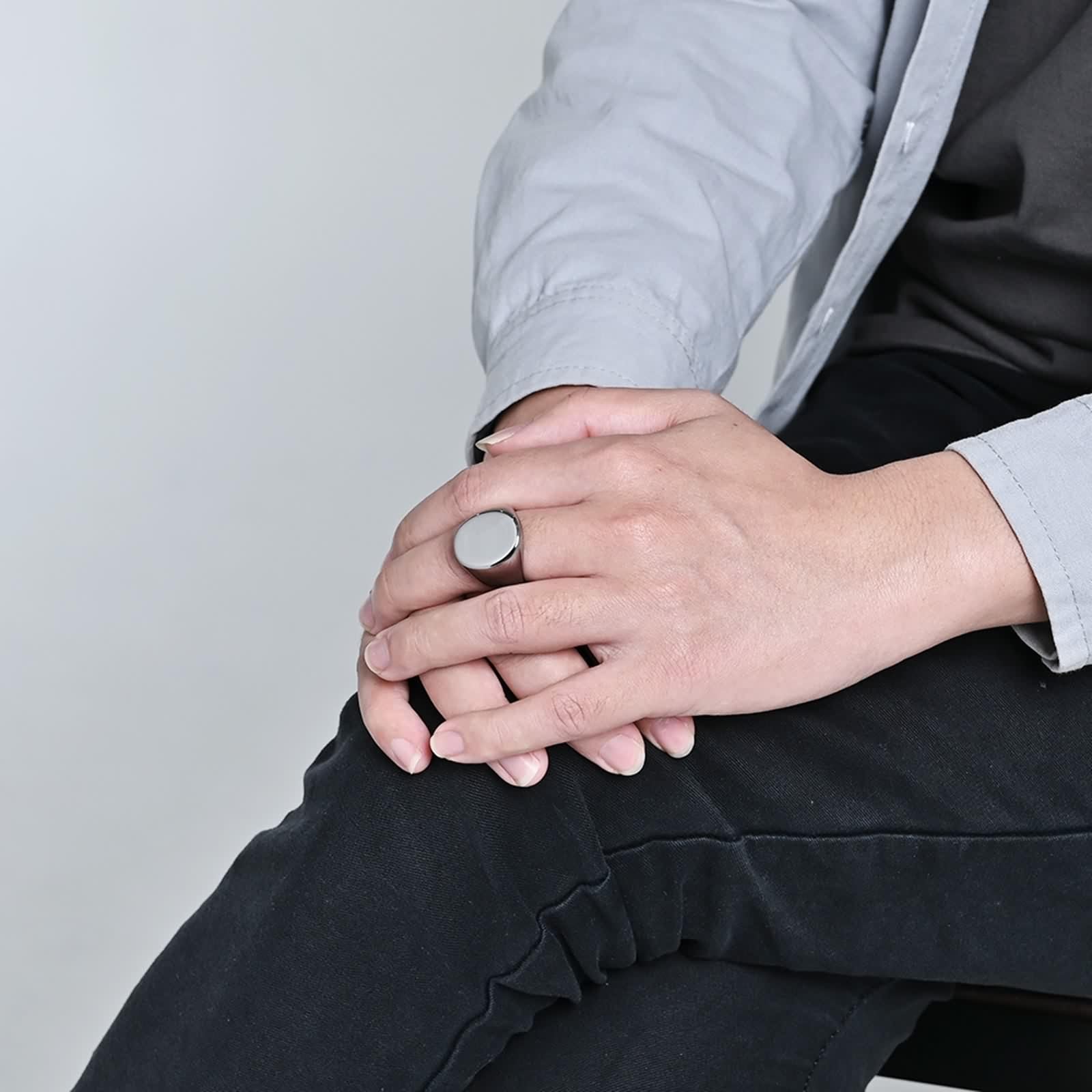 Anillos de boda para hombres, anillo de sello pulido Anillos de boda