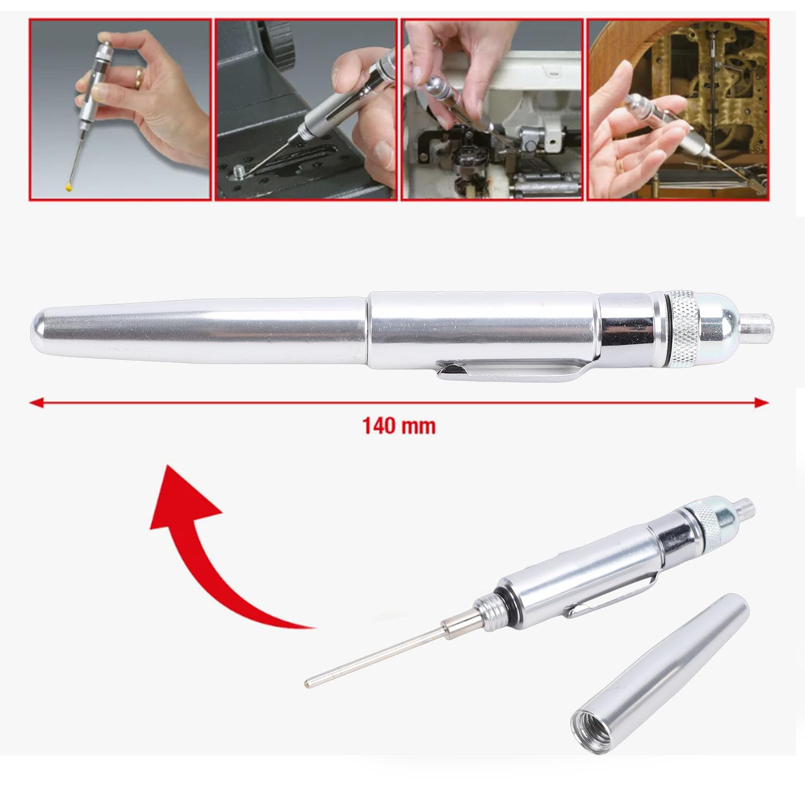 Yctze Stylo Huileur de Précision, Lubrifiant en Aluminium pour L'entretien des Machines et la Réparation Automobile, Applicateur D'huile Portable de 15 ML avec Pointe D'aiguille et