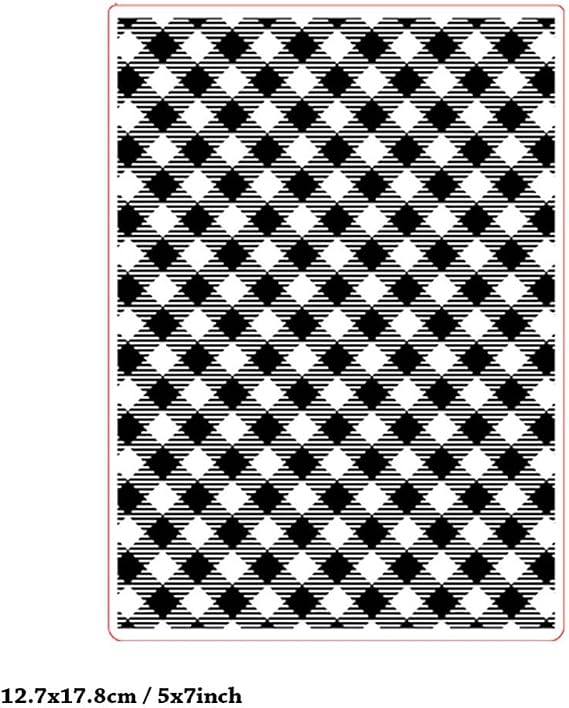 Striped Plaid Background Pattern Plastic Embossing Folder, 3D Textured Impressions Square Grid Background Embossing Folder Template for Card Making Scrapbooking Paper Craft Album Stamps DIY Decor