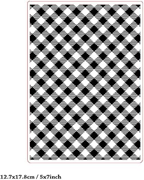 Striped Plaid Background Pattern Plastic Embossing Folder, 3D Textured Impressions Square Grid Background Embossing Folder Template for Card Making Scrapbooking Paper Craft Album Stamps DIY Decor