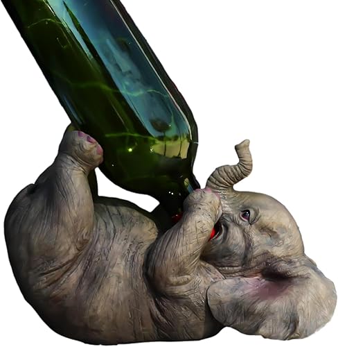 Miniatura 8 de Ebros Gift Kitchen Partner Decor Wildlife Safari Elefante Botella de Vino Titular Estatuilla Pachyderm Animal Savanna Aceite Vino Valet