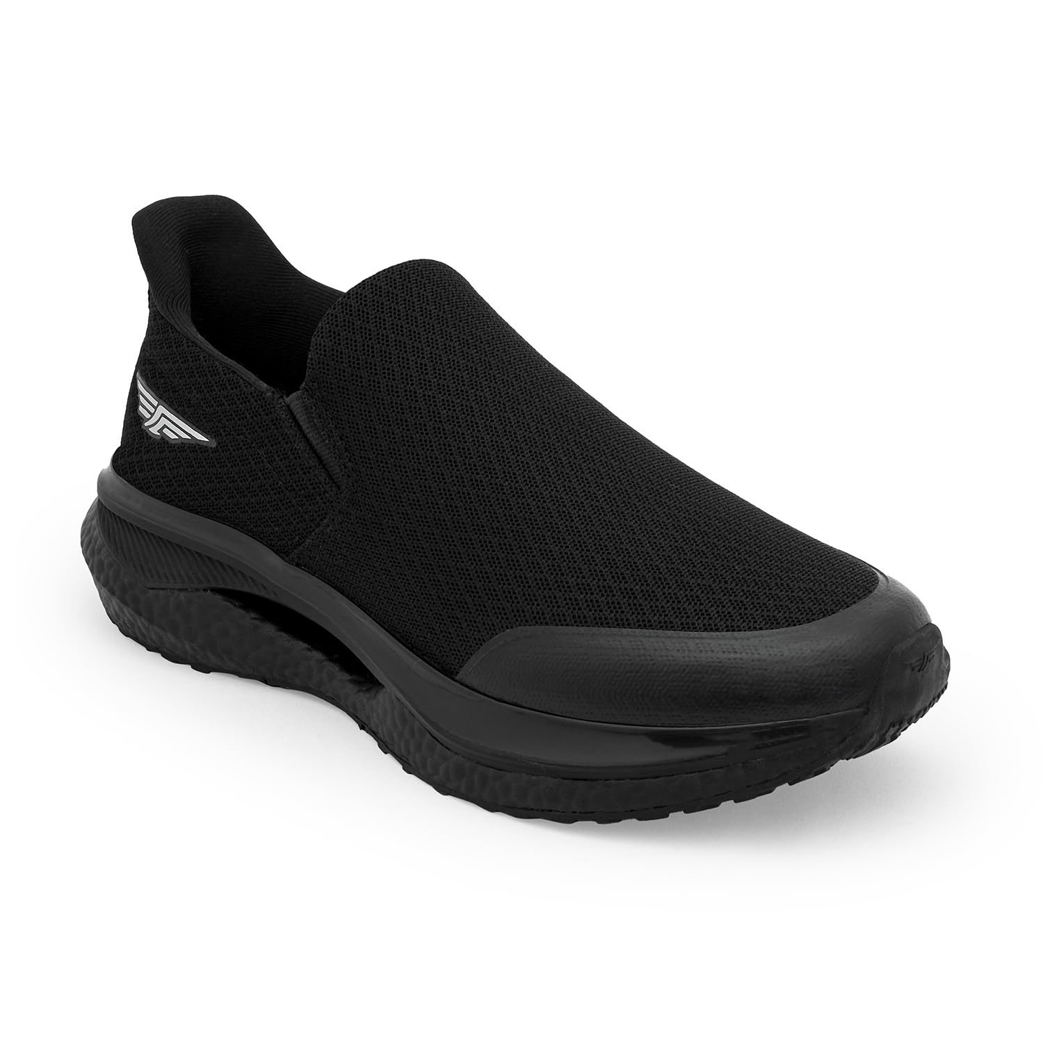 Women's Walking Shoes Black Black Mesh Round Toe Slipon-image-40