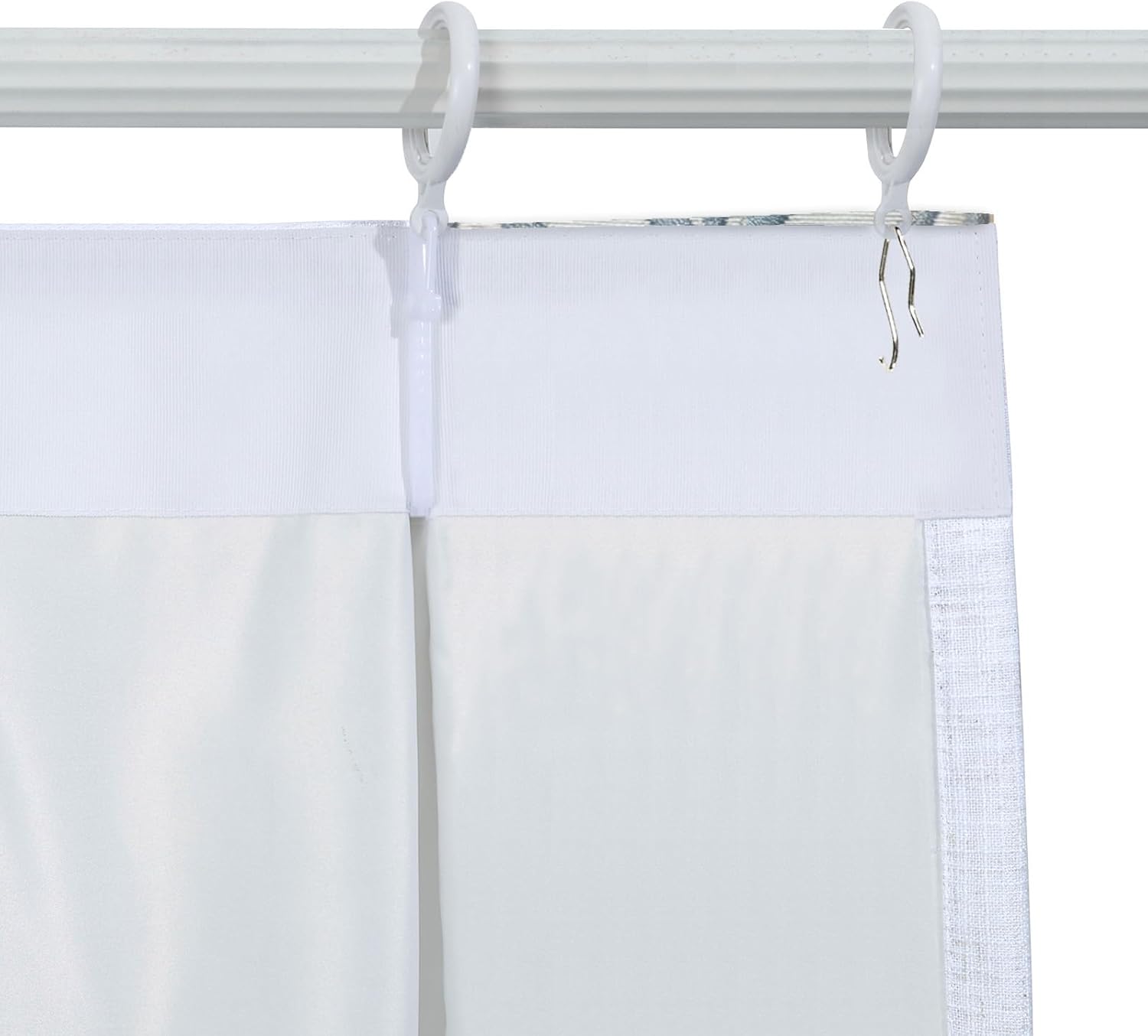 Embroidery Trim Linen Pinch Pleated Curtains, Gorgeous Window Panels with Light Filtering Lining for Living Rooms and Bedrooms. (2 Panels,Snow White V1,40Wx96L)