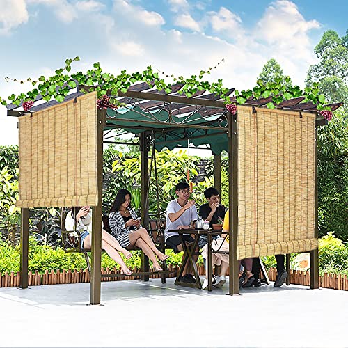 Reed Roller Blinds,Retro Bamboo Roll Up For Outdoor,Natural Bamboo Blinds For Windows,Reed Curtains For Patio,Porch Blackout Shades Rolling,Roman Roller Blinds With Lift,Breathable,Privacy,Custom Size - Image 3