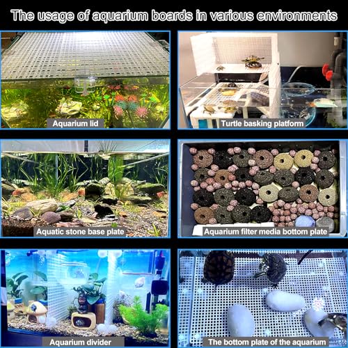 Image of 4 Aquarium lid Hood Fish Tank top Cover Terrarium lid Plastic Grid Panel Egg Crate Grate 6 Aquarium Glass Cover Board Clip