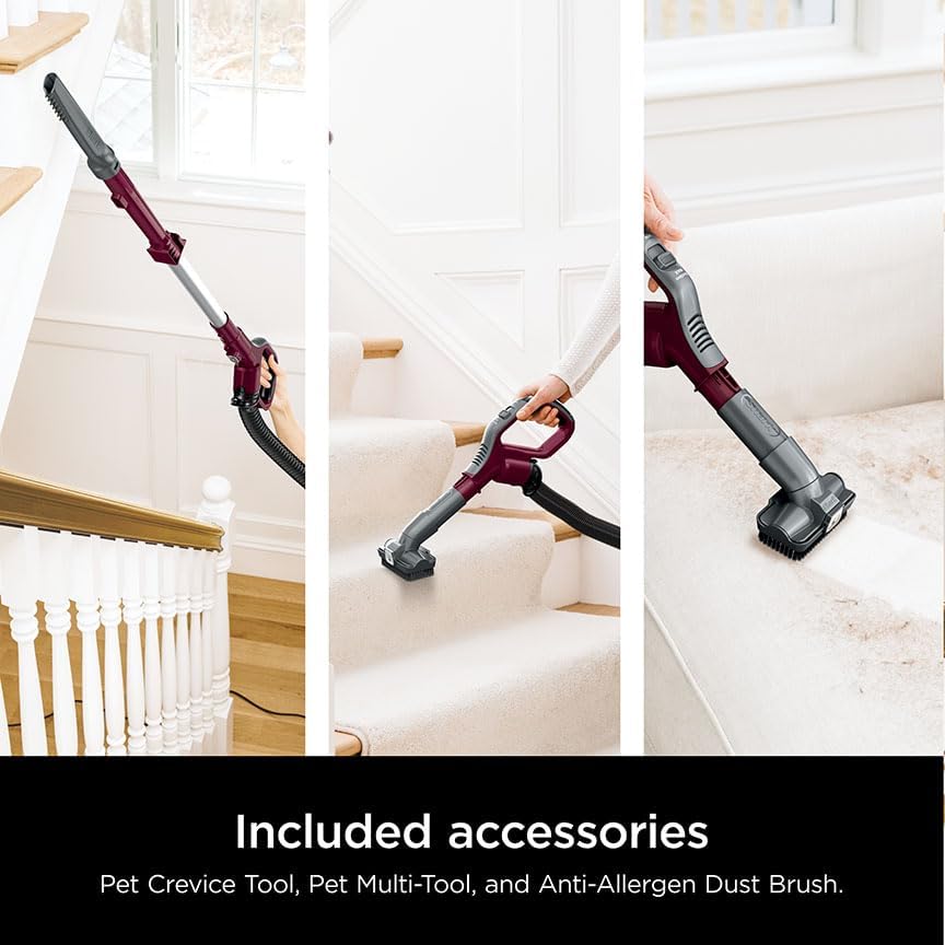 Various attachments for Shark DETECT Lift-Away vacuum, including Pet Crevice Tool, Pet Multi-Tool, and Anti-Allergen Dust Brush