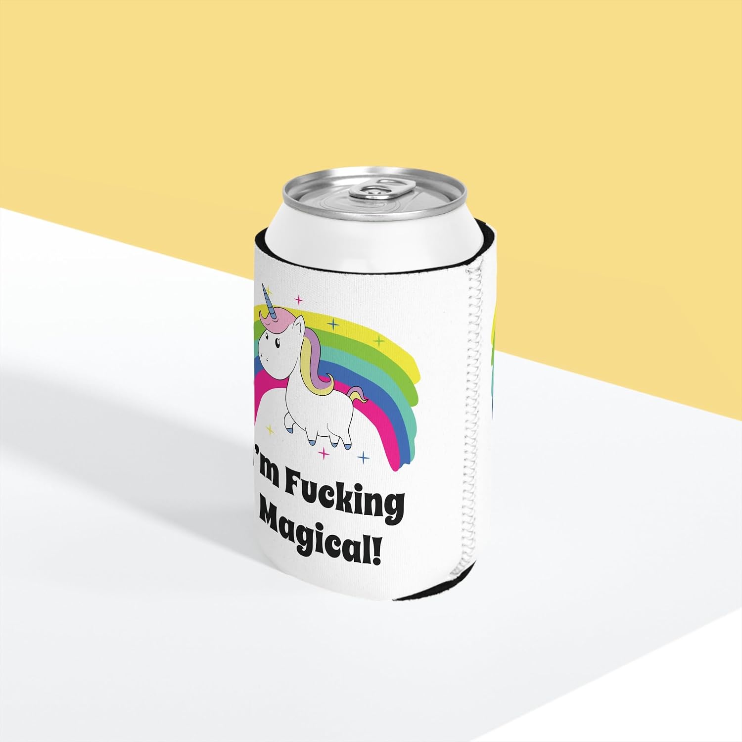 I'm Magical Unicorn Can Sleeve Funny Can Cooler Coolie - Gag Gift - White Elephant Gift - Beer Can Holder Sleeve - Soda Beer Caddie - Party image 4
