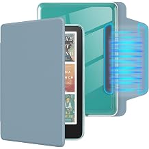MOROCK Detachable Magnetic Case for 7" Kindle Paperwhite12th Gen. 2024, Fits Kindle Colorsoft Paperwhite Signature Edition,Slim PU Leather and PC Clear Back Cover, Auto Wake/Sleep, Misty Blue