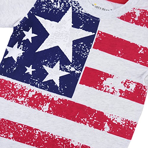 Little Boys 4th of July T-Shirt American Flag Tees Kids Toddler Short Sleeve Tee Shirts 2-8 Years4
