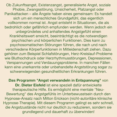 ANGST VERWANDELN IN ENTSPANNUNG | Therapie-Programm gegen Angst und Panikattacken | Dr. Dieter Eisfeld & Psychologische Praxis Hamburg-Mitte ©