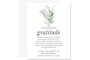 Green Branch Sympathy Acknowledgement Thank You Cards