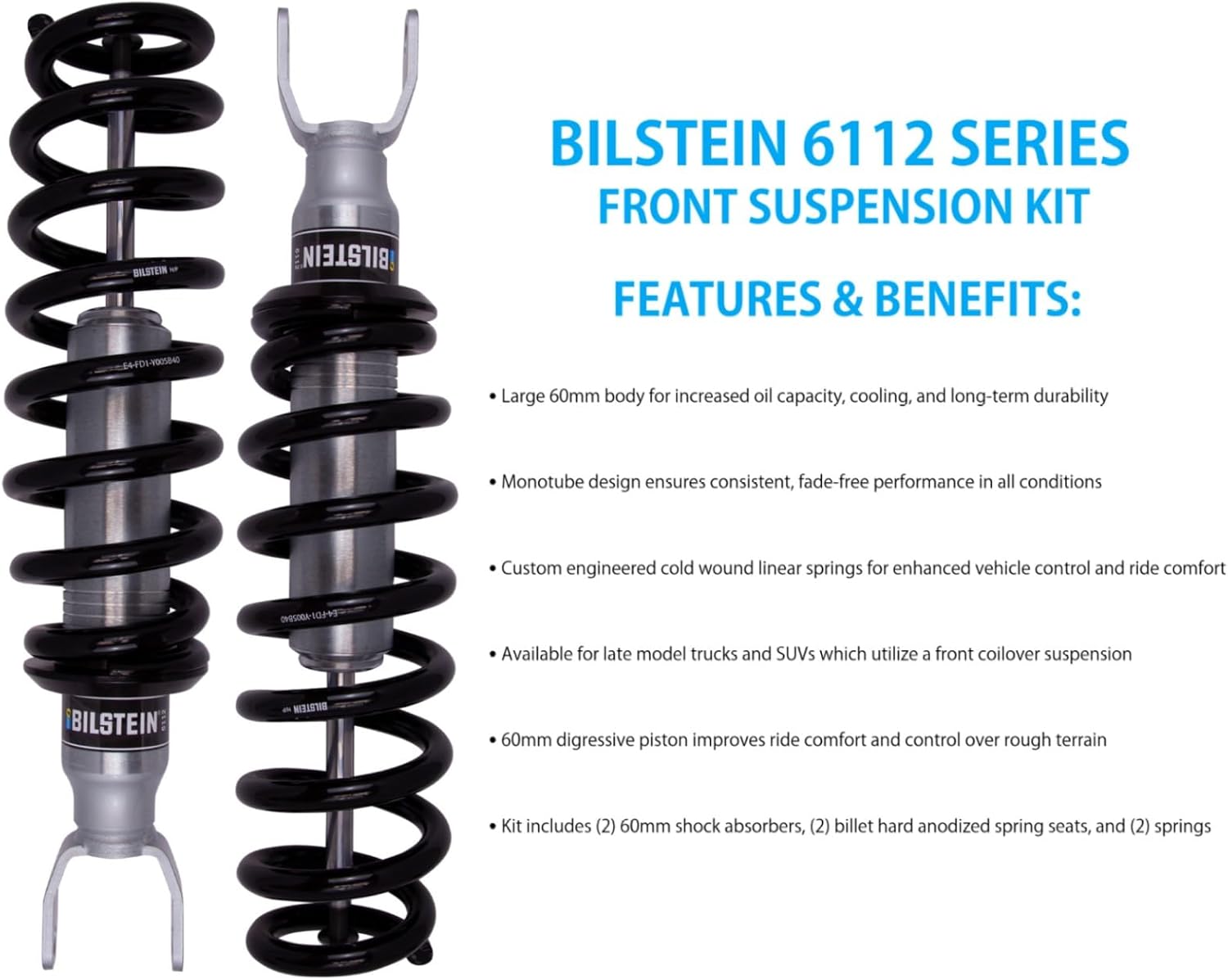 6112 Series Front Suspension Kit fits 2011 2018 Ram 1500 Laramie 4WD V8 5.7L Engine w/o Air Suspension - Provides 0.2.8" Front Lift - Increases Ground Clearance - TrendsAuto Decal