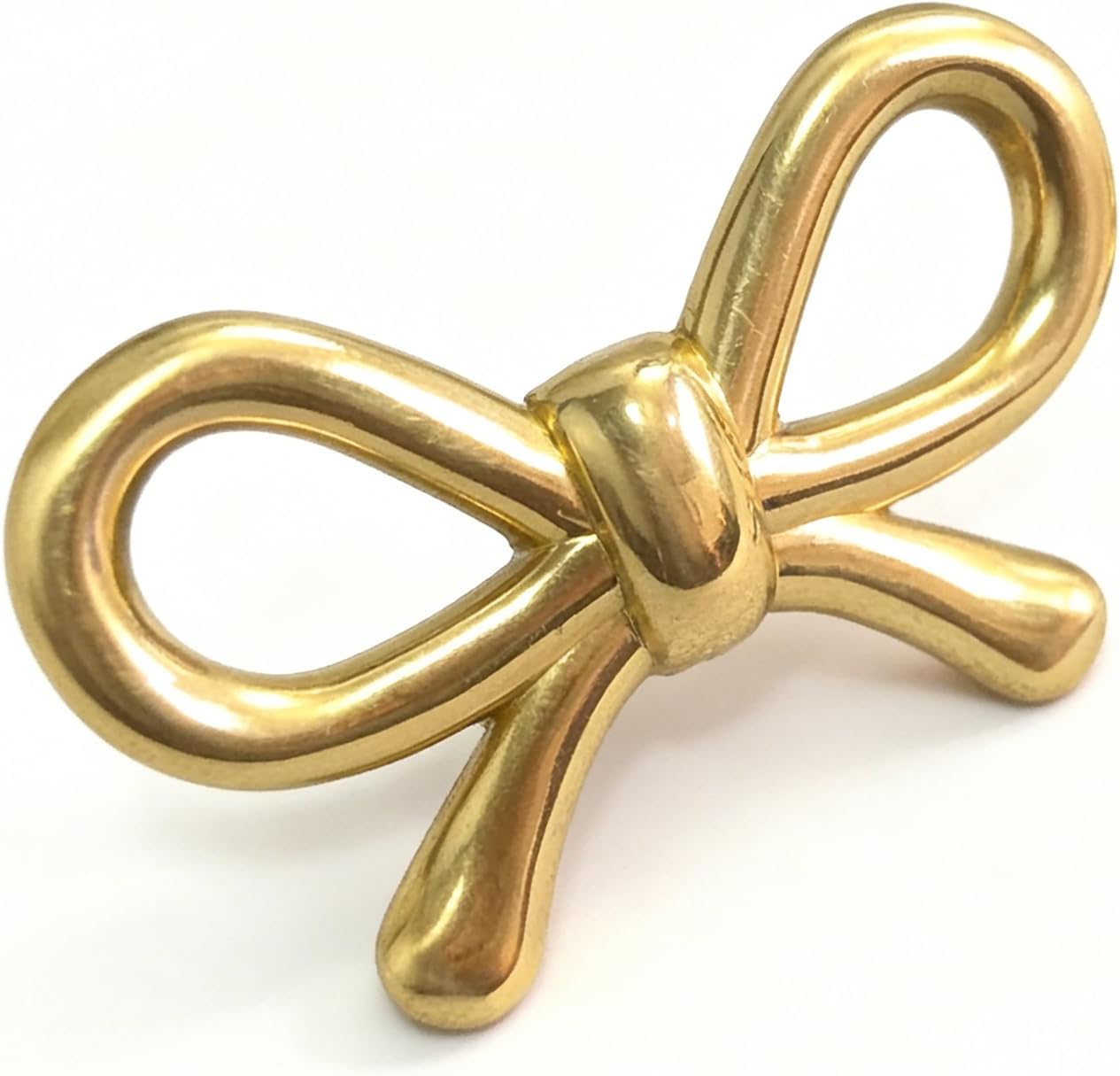 Gold Bow Cabinet Knobs, Brass Decorative Drawer Pulls, Elegant Handle 2 Piece