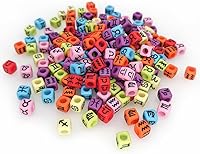Vista 4 de Más de 200 dijes acrílicos del zodiaco con forma de cubo negro colorido de 0.276 x 0.276 in, cuentas sueltas de plástico mixto para hacer joyas