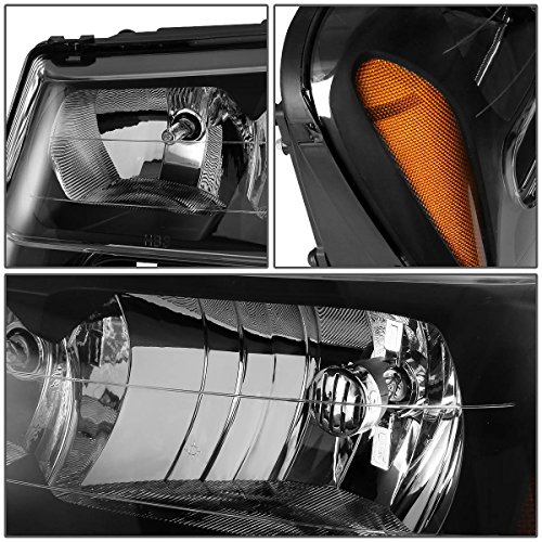 Dna Motoring Hl-Oh-Tra02-Bk-Am Black Housing Amber Corner Headlights Compatible With 02-09 Trailblazer #TOP19