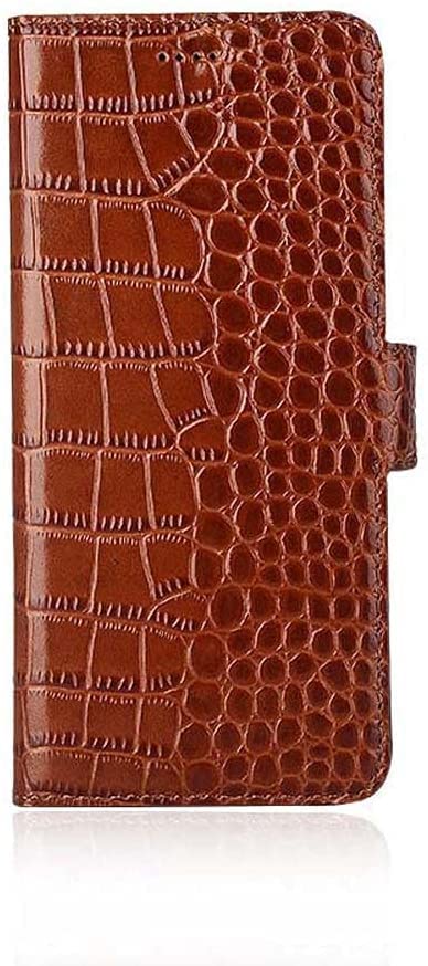 Funda para iPhone 12 Pro de cuero marrón KANUZ con tarjetero y cierre magnético