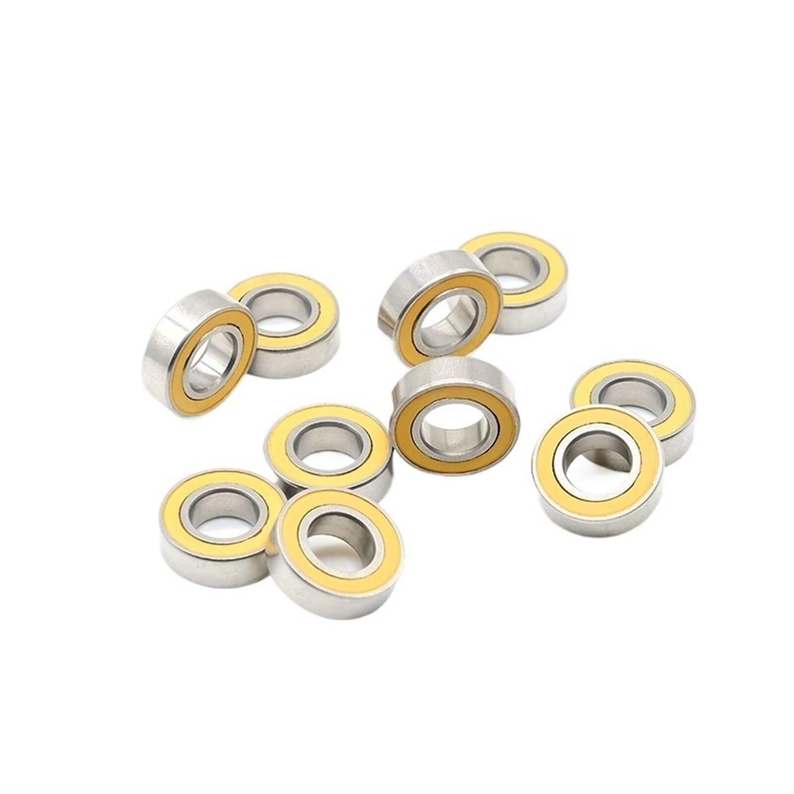 Bearing, Deep Groove Ball Bearing 10Pcs S 688-2RS CB ABEC7 8x16x5 Stainless Steel Hybrid Ceramic Without Grease Fast Turning Wear Resistance
