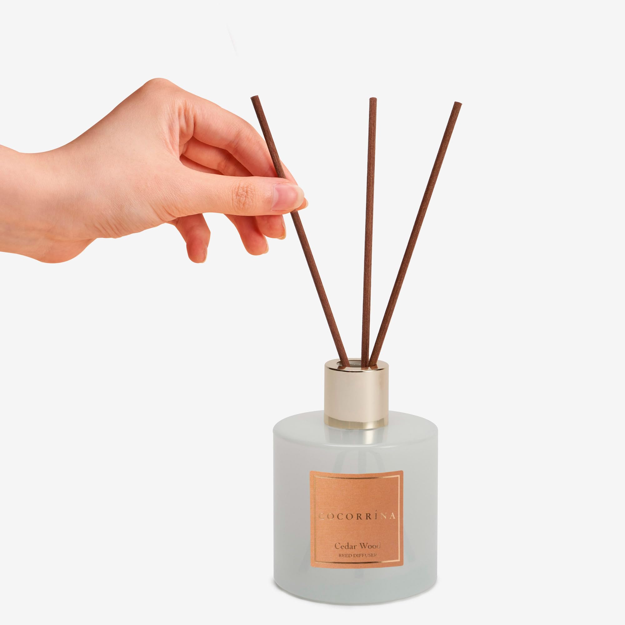 Cocorrína Diffusore Profumo Ambiente - 200ml Diffusore profumato di Legno di Cedro con bastoncini Diffusore di olio essenziale di fragranza per la casa per la decorazione della mensola del bagno