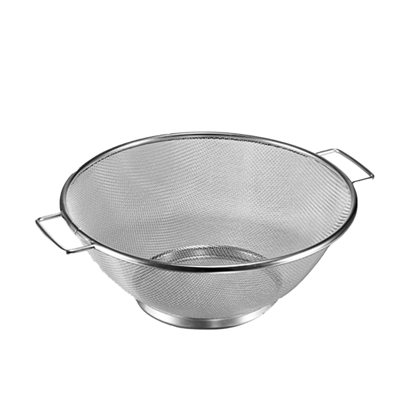 Tamiz de harina Profesional Inoxidable con Mango Malla Fina for Verduras casa, colador Acero Antideslizante Multiusos