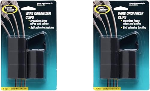 Clips de alambre autoadhesivos, paquete de 6, 2 paquetes