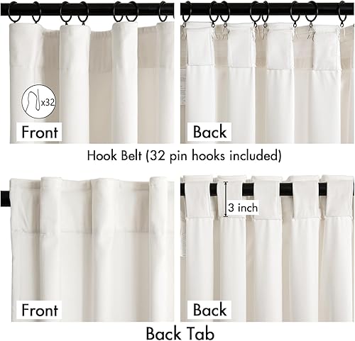 Miniatura 3 de MIULEE Juego de 2 paneles de cortinas de terciopelo de 96 pulgadas de largo, para sala de estar, dormitorio, pestañas plisadas en la parte trasera,