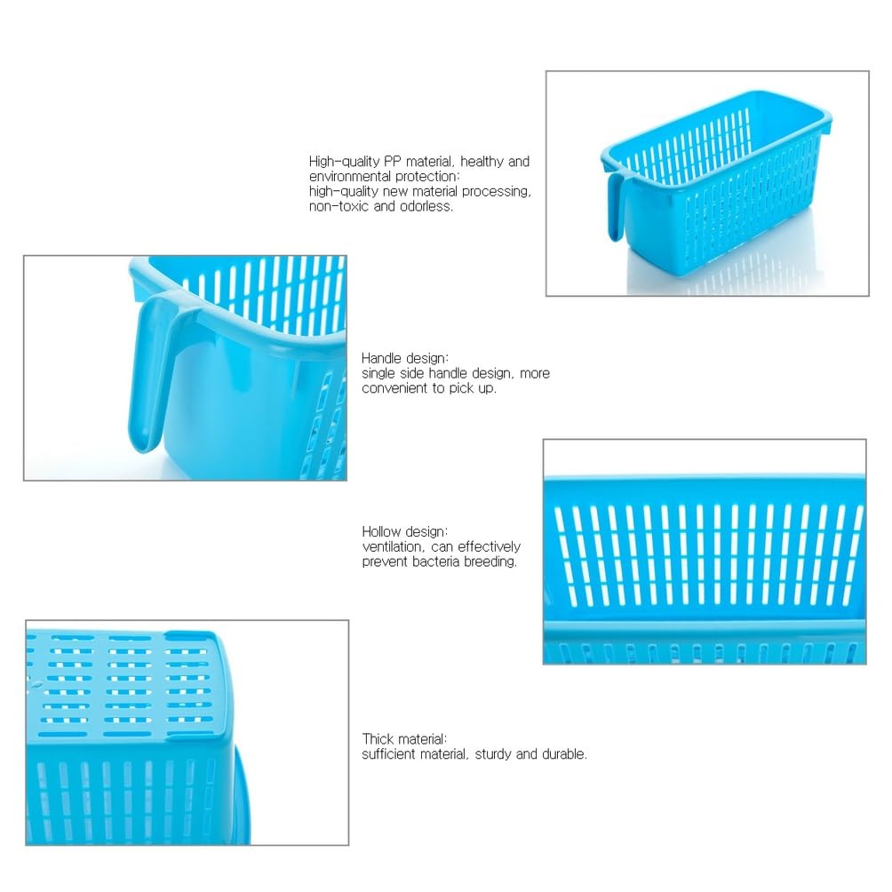 Cestas de Almacenamiento de plástico de 4 Piezas, Cajas de contenedores portátiles con manijas, Caja de Almacenamiento de Armario, Organizador de Cocina, Cajas de Almacenamiento de plástico