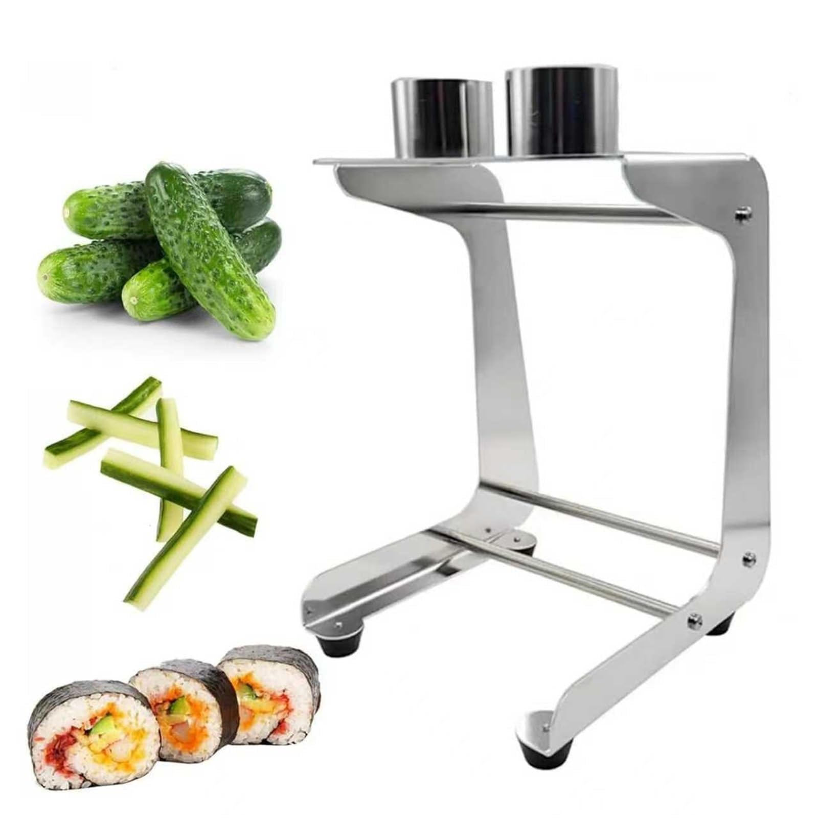 CWCQGH Stainless Steel Cucumber Cutter, Manual Carrot Stick Cutter Tool with Multiple Blades for Effortless Sushi Salad and Meal Prep