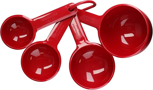 KitchenAid Universal Measuring Cups Set, Measuring Spoons and Cups for Scale, Empire Red