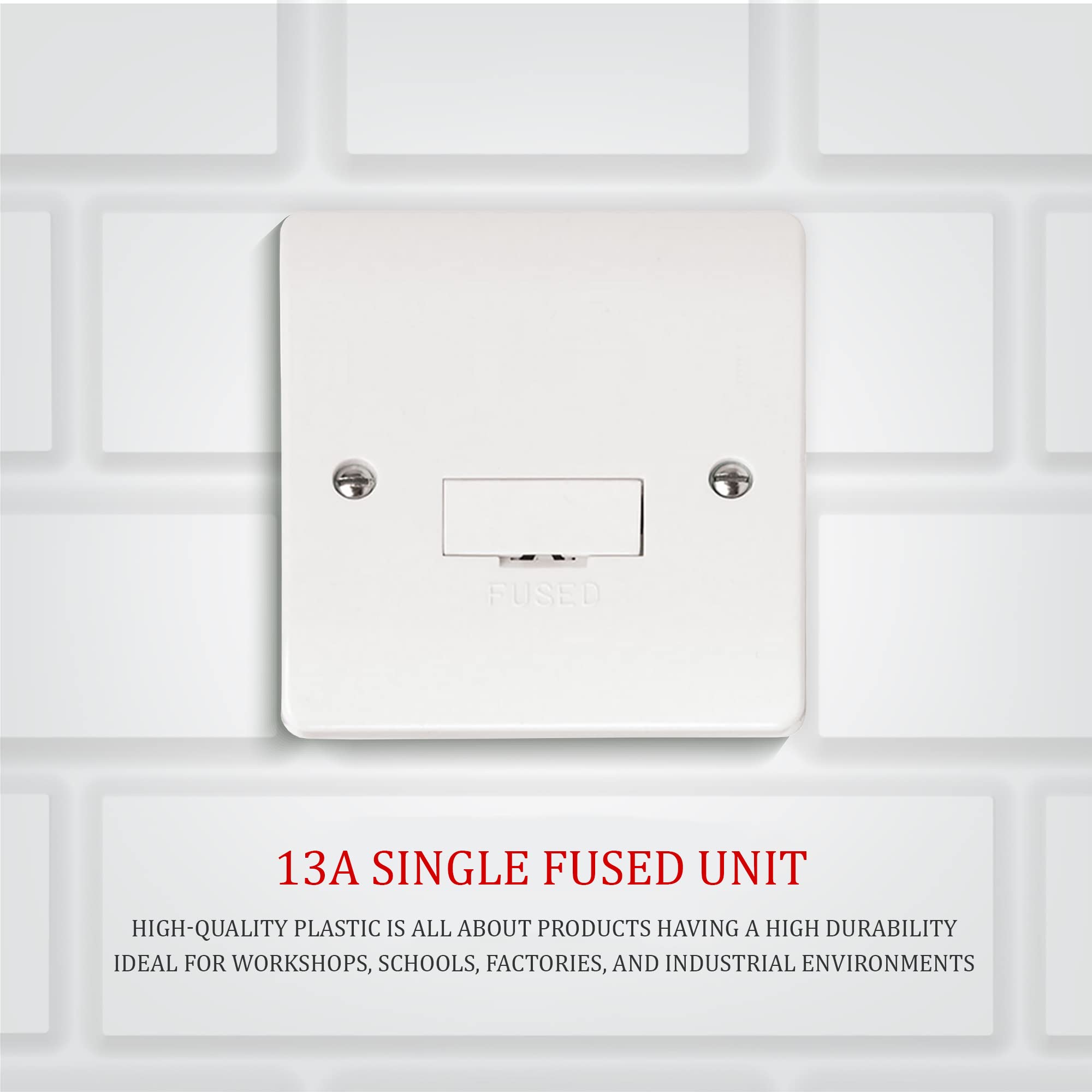 Standard White Fused Connection Unit, 13A Single Fused Unit, Premium Curved Edge Fused Connection Unit - Image 3