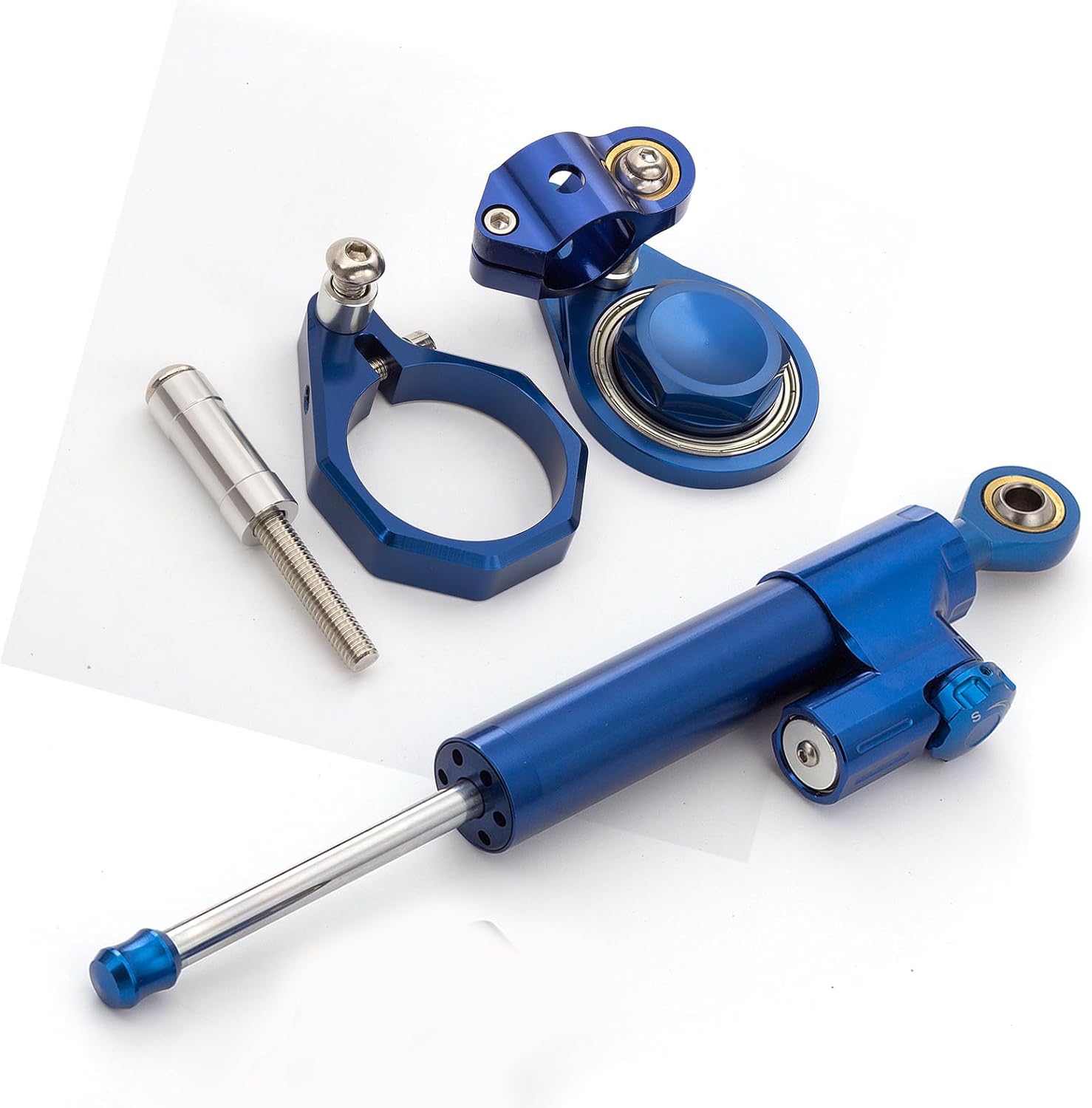 Fit For GSXR600 GSXR750 2006-2010 / GSXR1000 2007-2008 CNC Motorcycle Steering Damper Stabilizer Buffer Control Bar with Mounting Bracket Support Kit Full Set