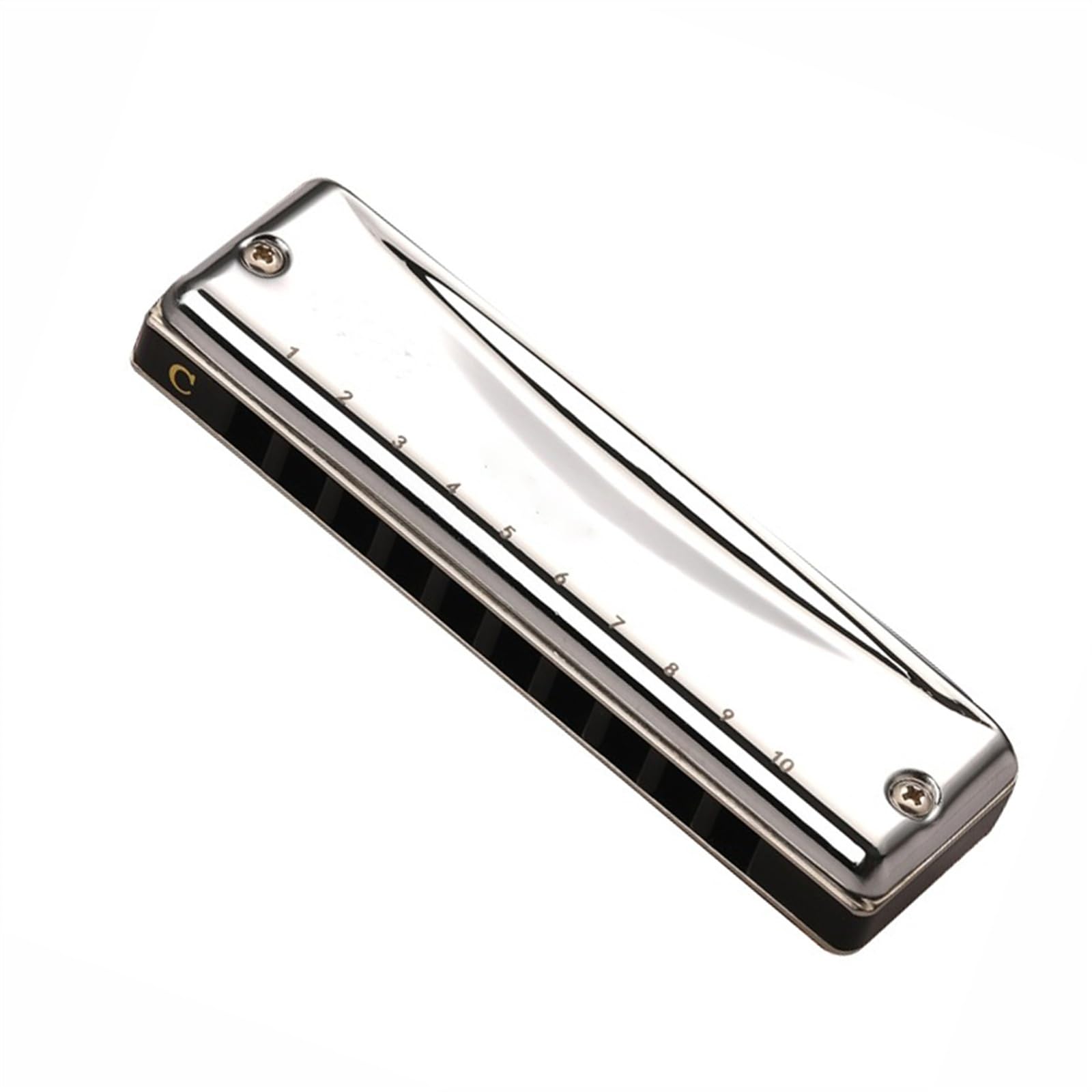 Armonica A Bocca Professionale Armonica Blues Professionale a 10 fori accordata in Do Argento Adatta ai Principianti